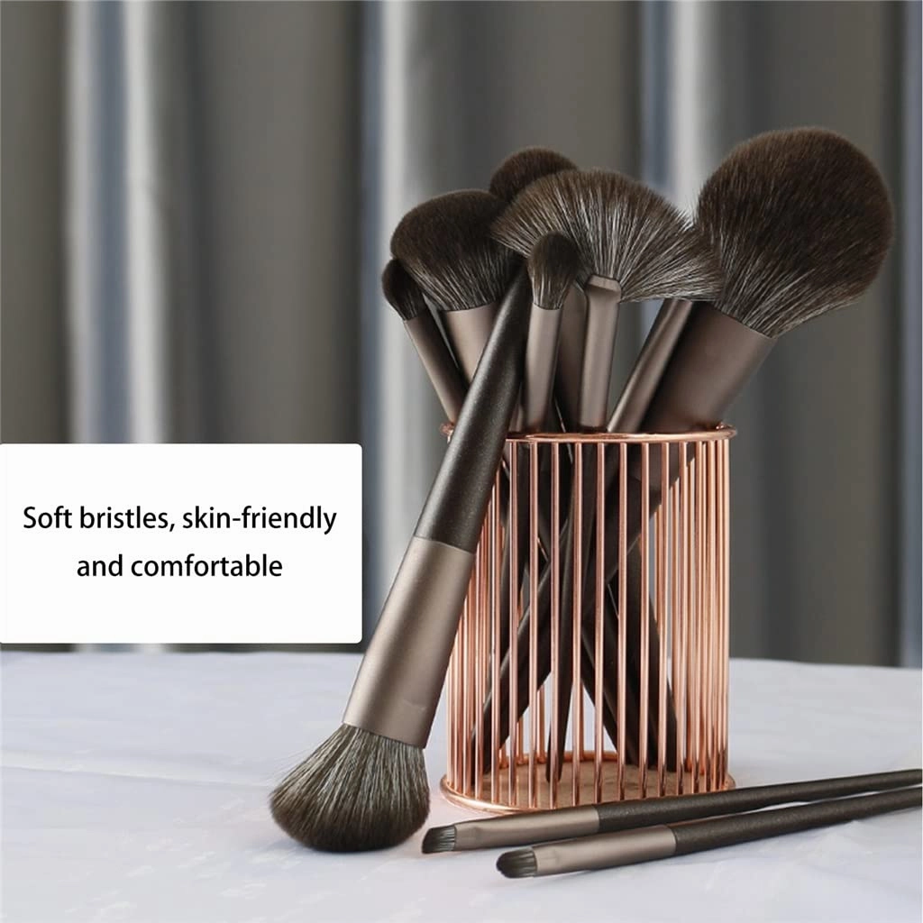 10Pcs Makeup Brushes Set Professional Natural Goat Hair Brushes Foundation Powder Eyeshadow Make Up Brushes(OneColor)