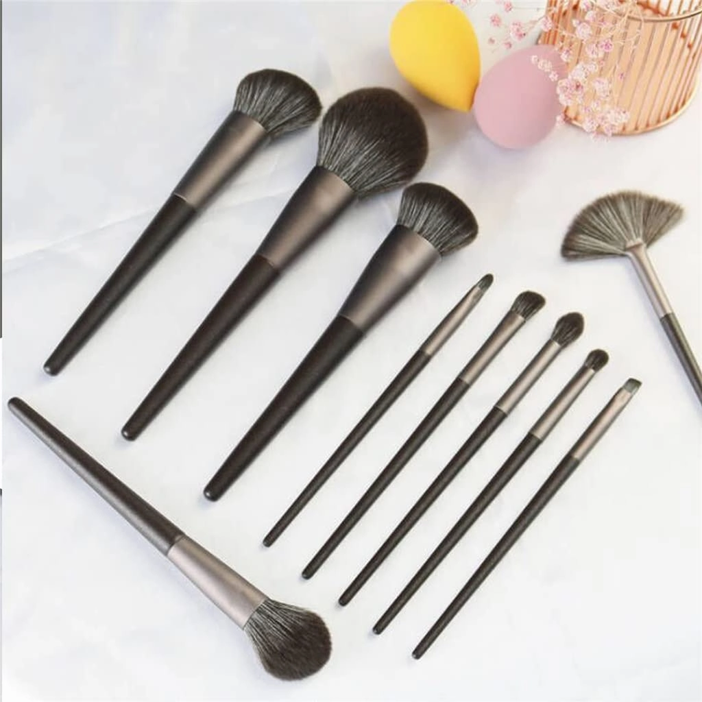 10Pcs Makeup Brushes Set Professional Natural Goat Hair Brushes Foundation Powder Eyeshadow Make Up Brushes(OneColor)