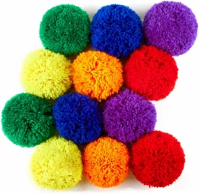 12-Pack Soft Fleece Balls Large 5-inch Dodgeball Playground Balls, Rainbow Pack Size for Dodge Ball, Handball, Camps and Schools Blue,Green,Orange,Purple,Red