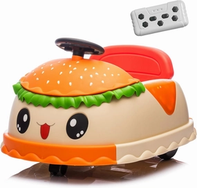 12V Bumper Car for Kids, Electric Ride On Toy for Toddlers W/Remote Control, Riding Bumping Car for Boys Girls W/Music and LED Lights, 3.11MPH Max, 360°Spin, Anti-Roller Design, Orange