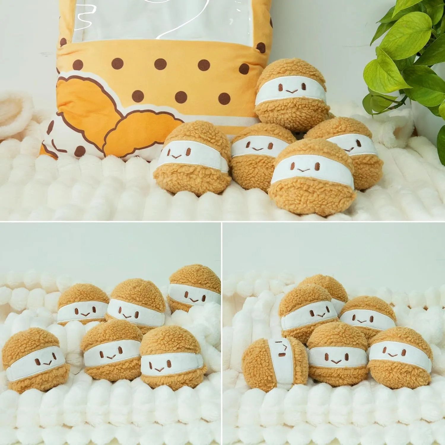 15" × 19" Cheesy Puffs Throw Pillows, Plush Toy for Dog Chew Stuffed Cute Removable Food Plushie Bed Couch Room Decor