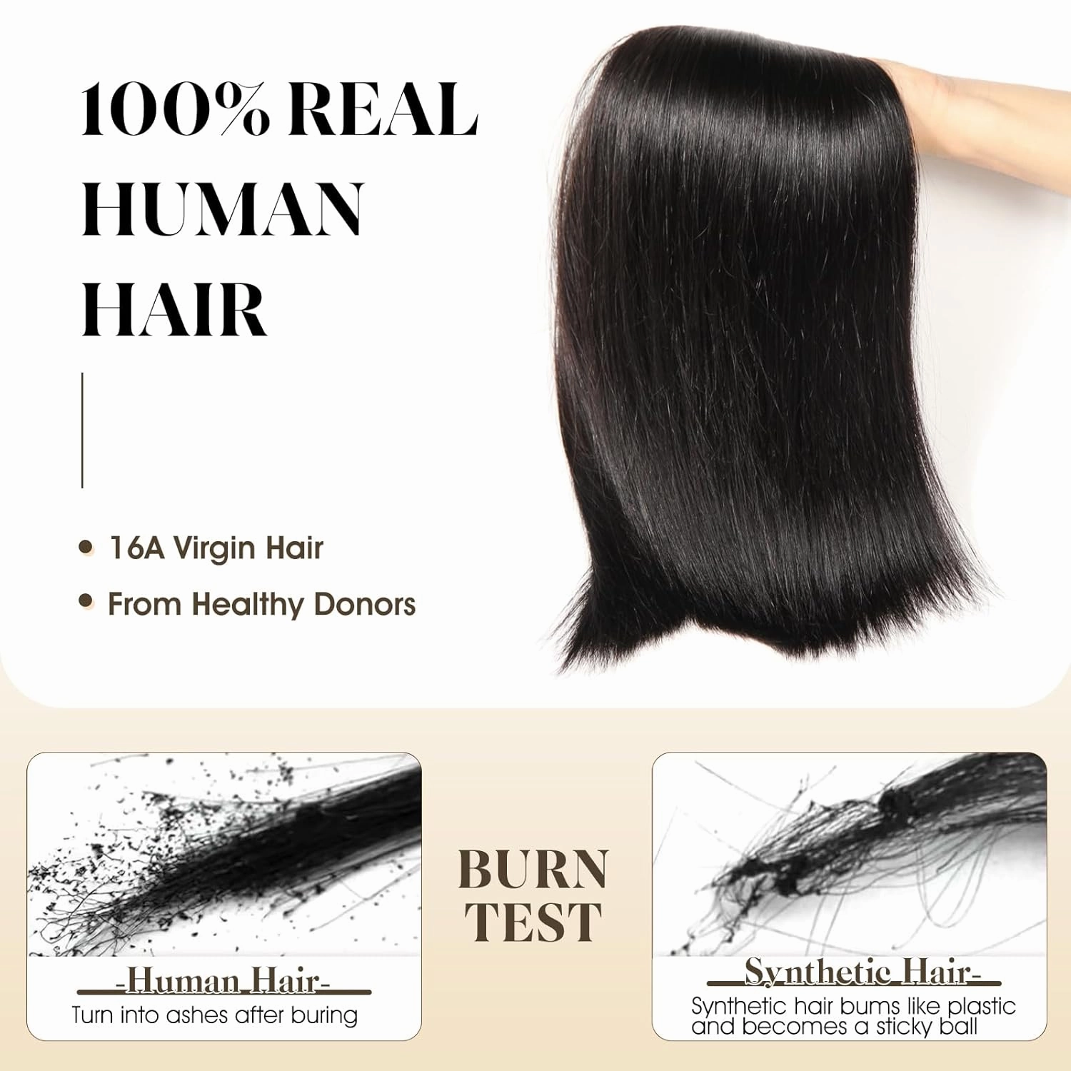 16A Human Hair Bundles Straight 12 14 16 Inch 100% Unprocessed Raw Brazilian Human Hair Double Weft Extensions Straight Weave 3 Bundles Remy Virgin Hair Bundles Deals Natural Black Color