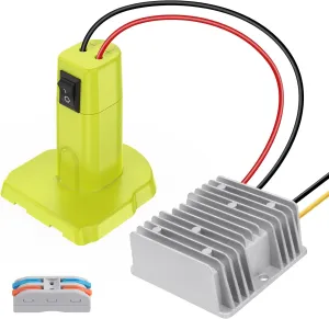 18V to 12V Step Down Converter Aadpter for Ryobi 18V Battery Voltage Converter DC Voltage Regulator 15A MAX 180W Automatic Buck Converter Power Wheels Aadpter with Switch for DIY RC Car Toys
