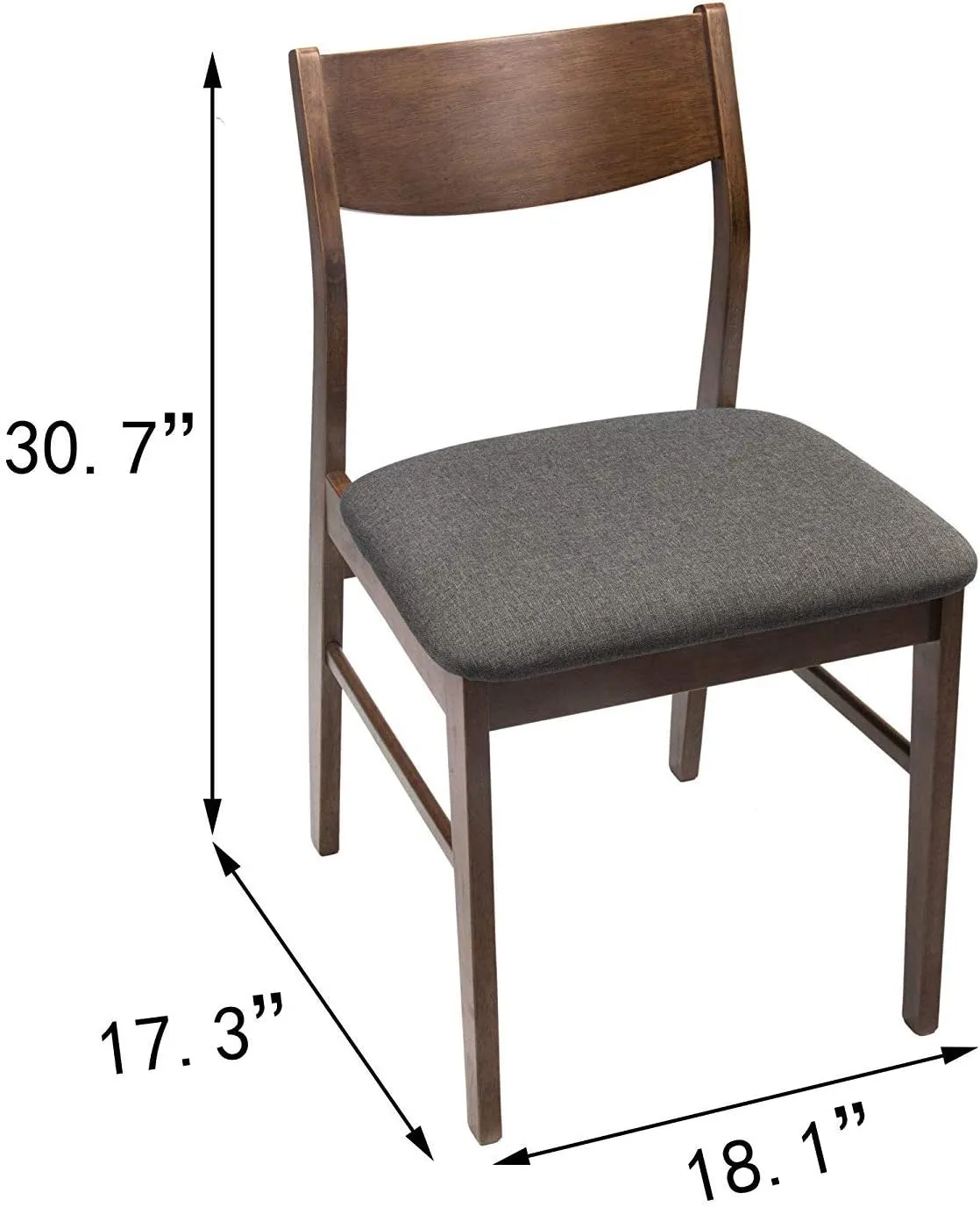 2 Pack Kitchen & Dining Wooden Kitchen Chairs with Natural Oak and Fireproof Cotton, Brown