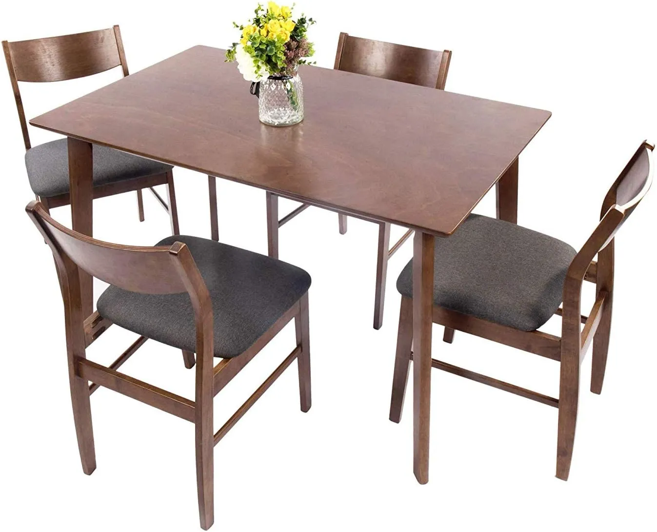 2 Pack Kitchen & Dining Wooden Kitchen Chairs with Natural Oak and Fireproof Cotton, Brown
