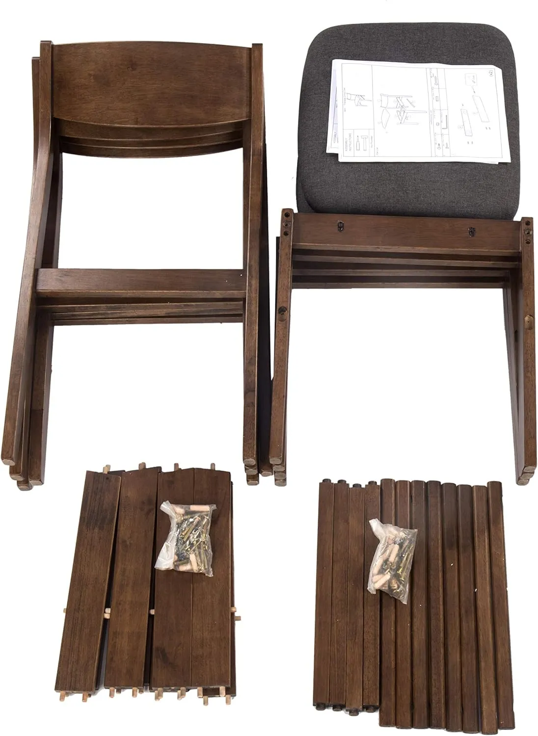 2 Pack Kitchen & Dining Wooden Kitchen Chairs with Natural Oak and Fireproof Cotton, Brown
