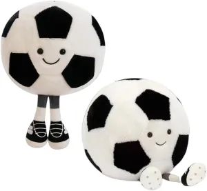 2 Pcs - Plush Stuffed Basketball Football Rugby Baseball Pillows Soft Fluffy Sports Throw Pillows Plush Ball Gift for Kids Birthday and Christmas Decoration (35cm x 13.7 Inch) (Football)