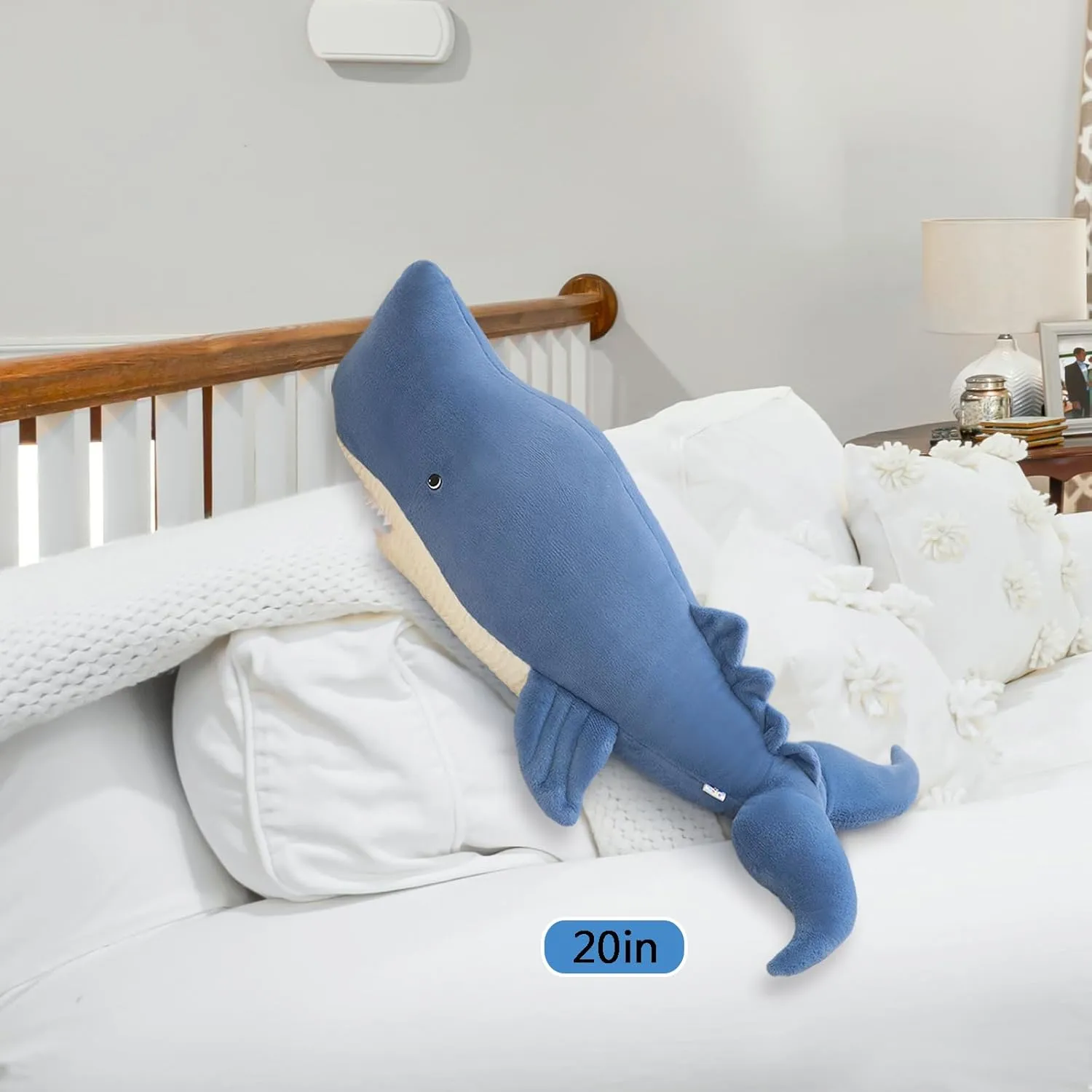 20 Inch Whale Stuffed Animal, Whale Shark Plush Toy, Marine Animal Fish Decorations, Plush Whales Pillow, Classic Perfect Stress Relief Gift! (Blue,20 Inch)