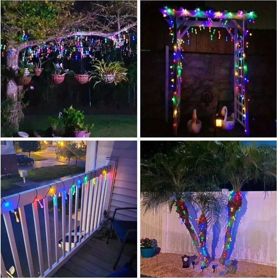 21Ft Solar Water Drop Fairy Lights - 30LED, Multicolor, Battery-Powered