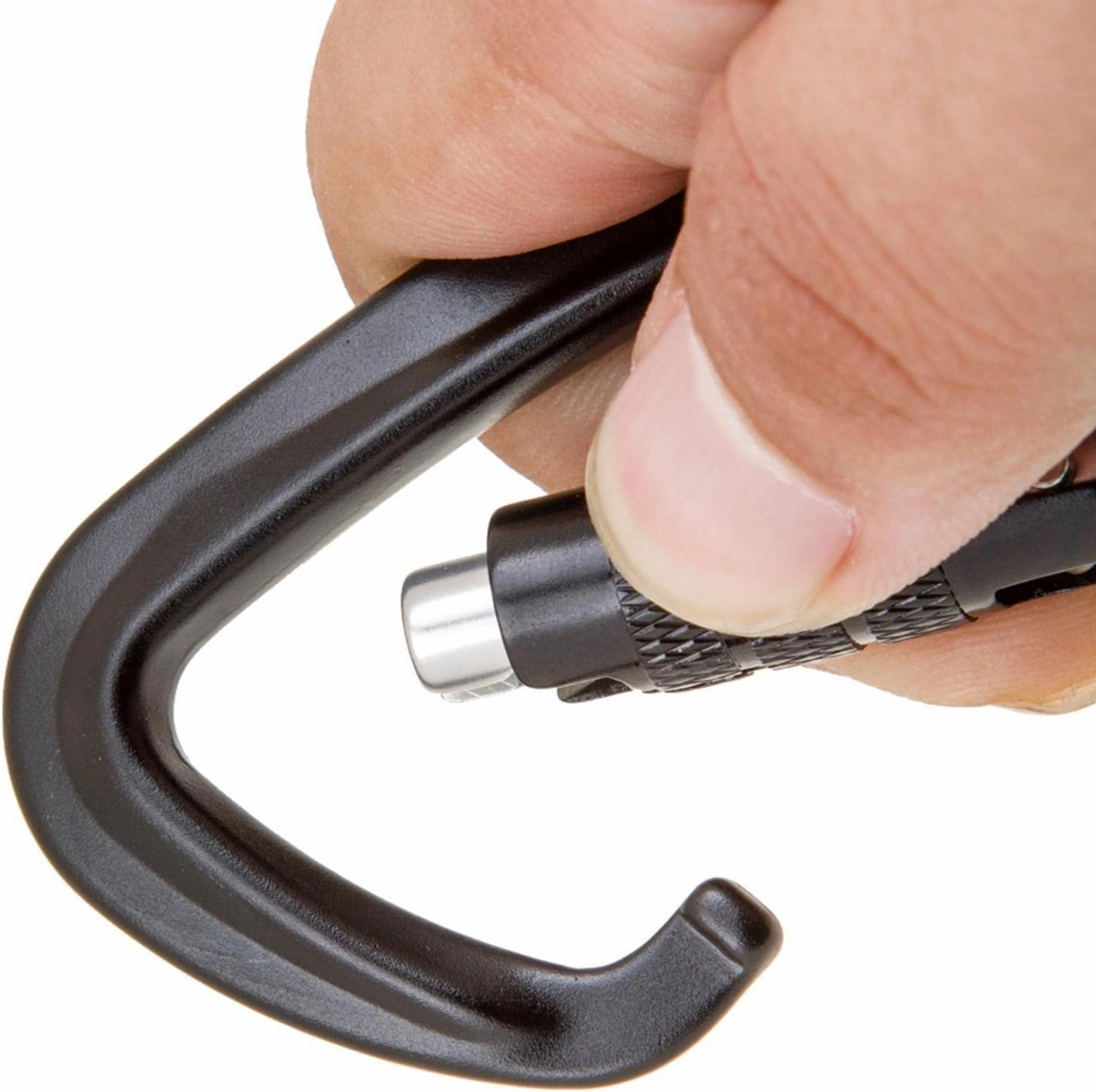 2Pack Self-Locking Carabiner Clips for Hiking, Black, 2 Pieces Black