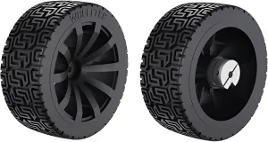 2PCS 85mm Dia Solid Large Load Bearing Rubber Tyre & 2PCS 6mm Bore Clamping Hexagonal Shaft Coupling Suitable for Remote Controlled RC Smart Car Robot Wheel Tyres and Toy Car Wheel