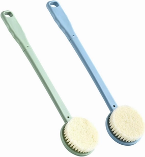 2pcs Handle Bath Brush Soft Bristle Exfoliating Body Scrubber for Skin Brushing Back Scrubbing Massage Portable Bathing Accessories