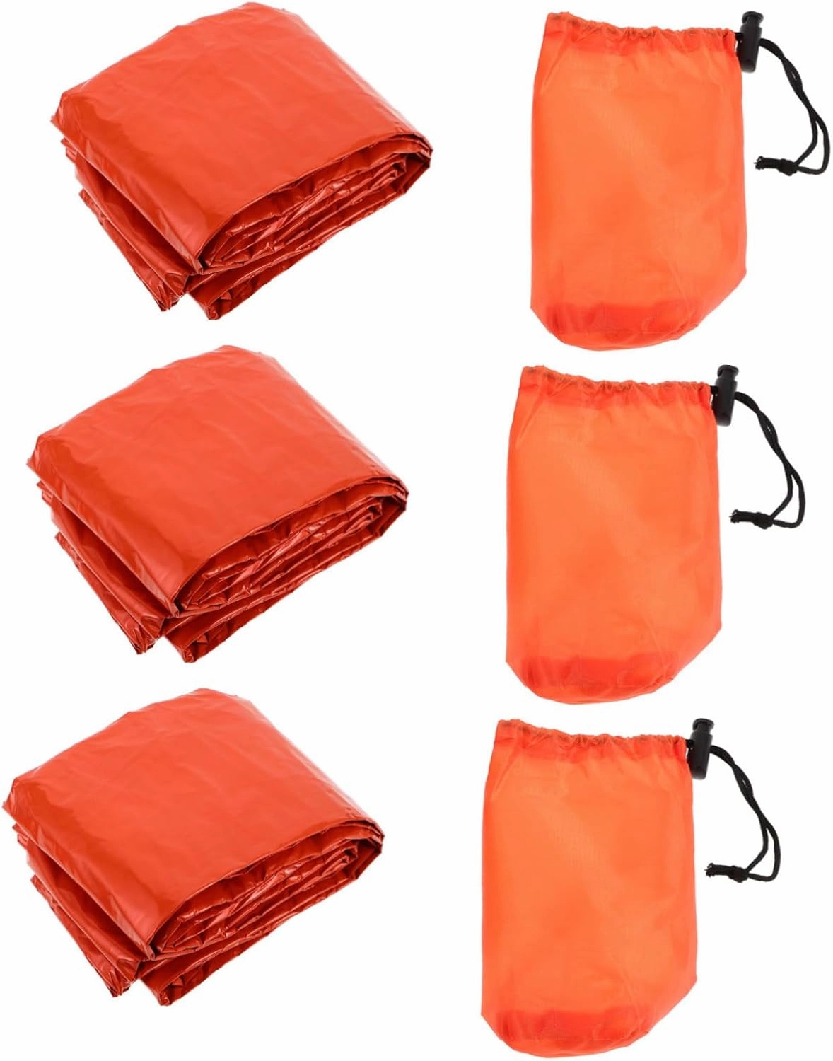 3set Lightweight Thermal Sleeping Bag Compression Stuff Sack with Emergency Blanket for Camping Hiking Fit for Outdoor Survival Activities