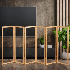 4 ft. Short Clear Plastic Partition Natural 6 Panel