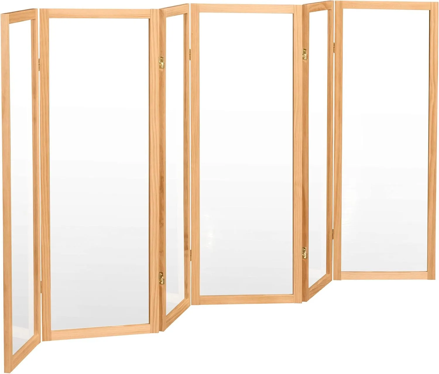 4 ft. Short Clear Plastic Partition Natural 6 Panel