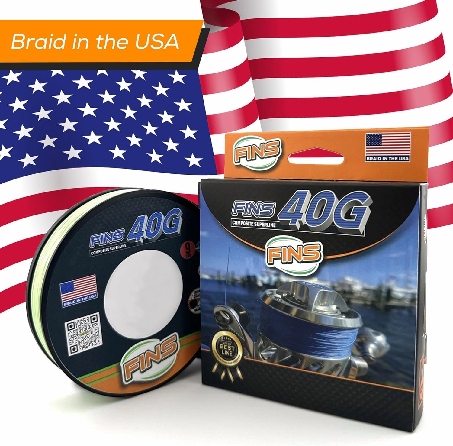 40G Super Round Braided Fishing Line USA Made - High Strength-to-Diameter Ratio, Smooth Mono Feel, 8 Fiber Bundle Over-Braiding, No Fluff Design