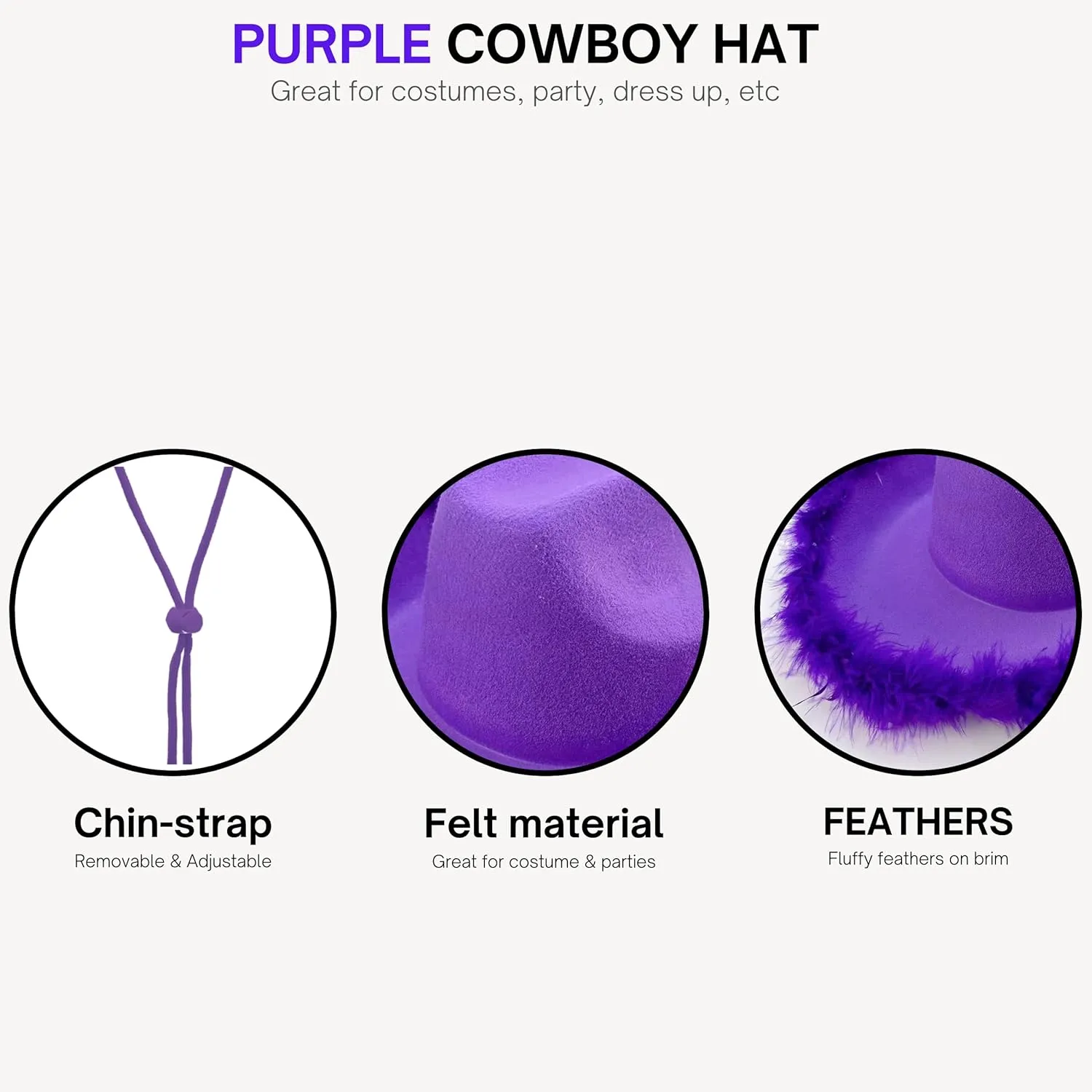4E's Novelty Cowboy Hat with feathers With Heart Shaped Sunglasses for Women, Felt Cowgirl Hat for Party Costume Dress Up