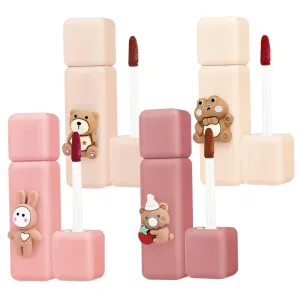 4Pcs Lip Gloss Set, Matte Velvet Lip Tint, 4 Colors Velvet Fog Lip Muddy Texture Lip Stain Long-Lasting, Non-Stick Cup Waterproof Lipstick for Lips and Cheeks Lip Stain