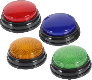 4pcs Red Button Sound for Classroom Game Electronic Prank Toy Light up Sound Buttons for Family Fun