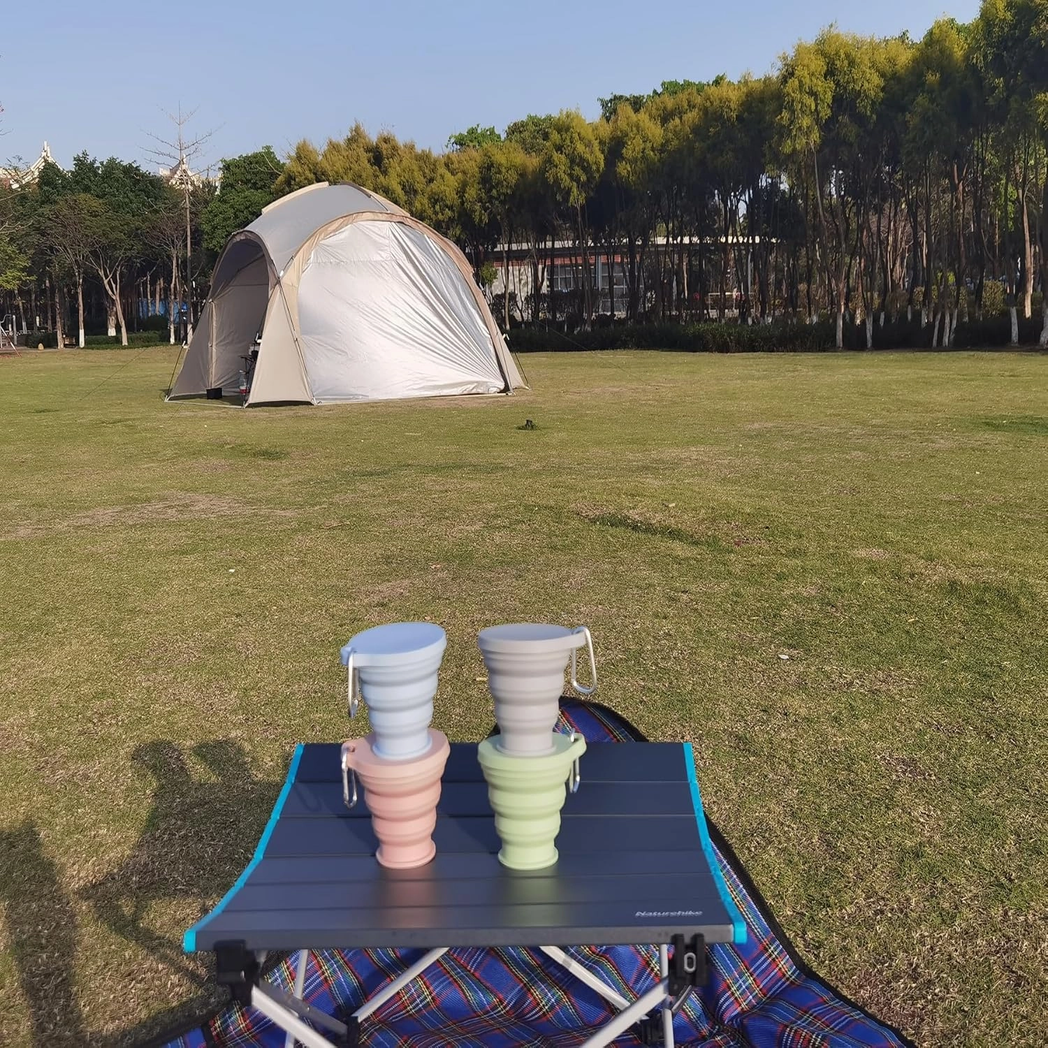 4PCS Foldable Silicone Cup Camping Travel Snacks Coffee Reusable High Temperature Resistant Convenient to Carry 6.1 OZ Small Capacity