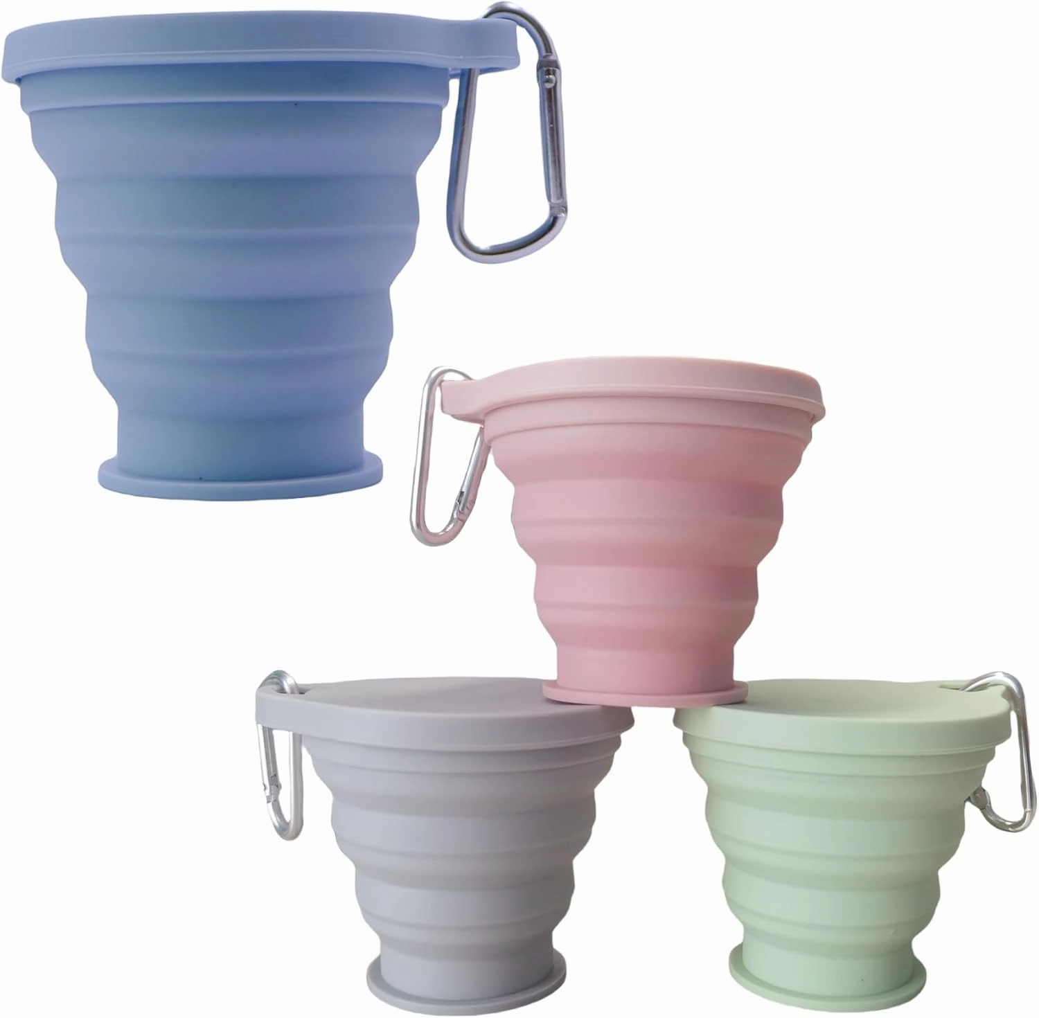 4PCS Foldable Silicone Cup Camping Travel Snacks Coffee Reusable High Temperature Resistant Convenient to Carry 6.1 OZ Small Capacity