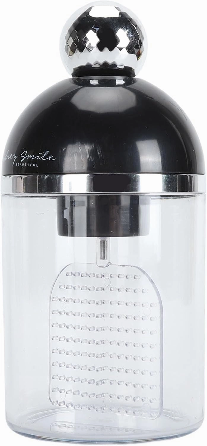 500ml Electric Facial Cleanser Foam Cup with Motion Sensor LED Light, Portable Bubble Maker for Traveling, Premium ABS and PET Materials (White) (Black)