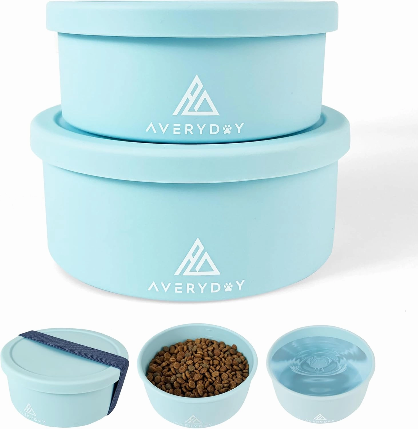 50 Oz Travel Dog Bowls with Lids, 2-in-1 Portable Pet Bowls for Food and Water, Leakproof Travel Dog Food & Water Bowl for Outdoor, Camping, Travel Dog Feeding Bowl, Daycare Pet Bowls