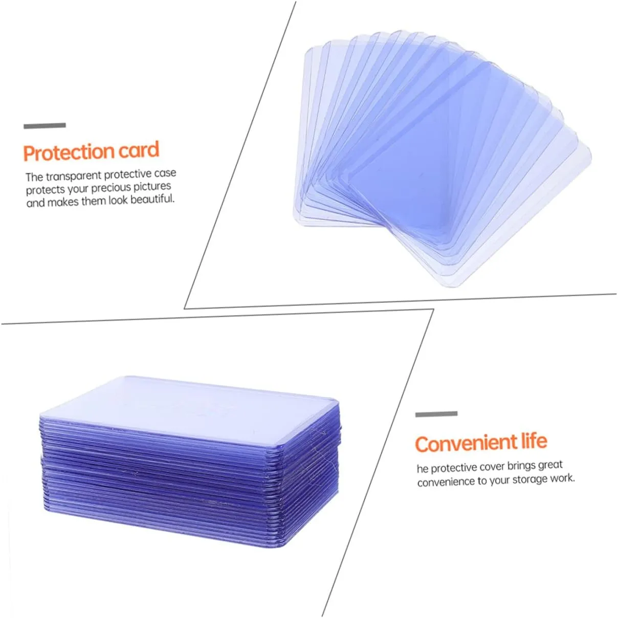 50pcs PVC Game Card Sleeves Double-Sided Card Holders for Collectibles Simple Style Protectors for and Storage and Convenient