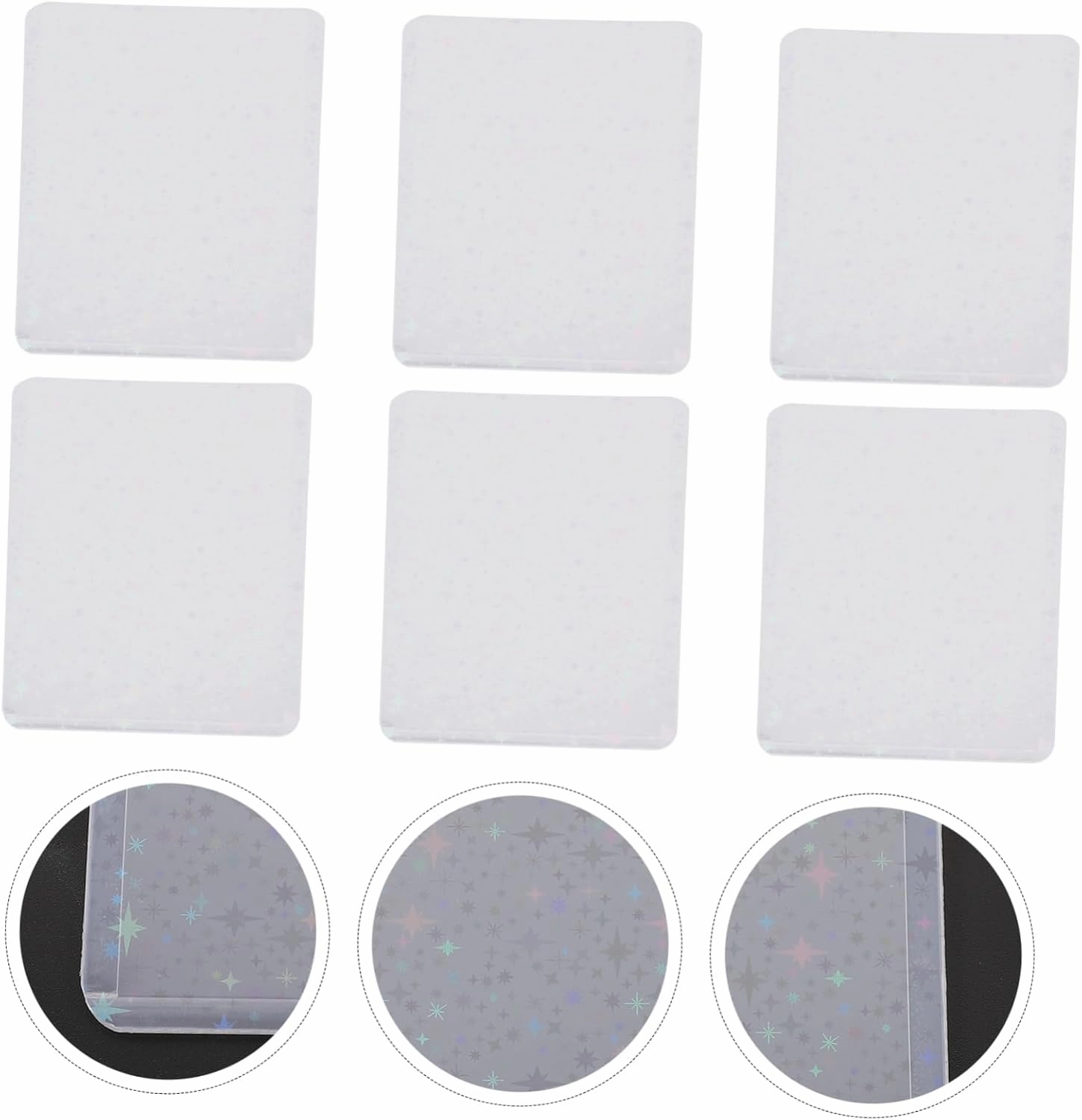 50pcs Portable Cards Sleeves Display Photo Card Sleeves Covering Album Card Protector Sleeves Name Adhesive Key Trading Cards for Cards Simple Style Cardholders Plastic