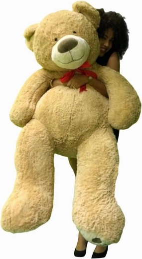 5 Foot Giant Teddy Bear Huge Soft Tan with Bigfoot Paws Giant Stuffed Animal 60 Inch