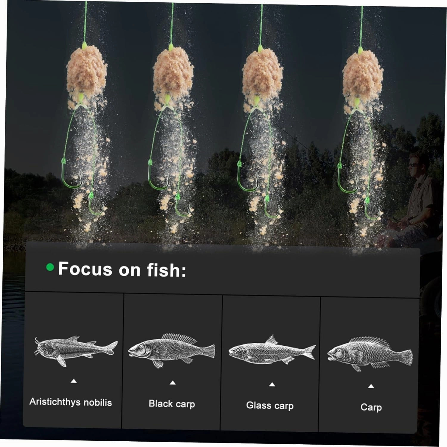 5pcs Snap Hook Fishing Gear Lure Hooks High Carbon Steel Double Hook Carp Fishing Baits Hook Fishing
