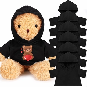 6 PCS Stuffed Bear Clothes Tee Shirt Sublimation Plush Bear Shirts Classic Stuffed Animal Bear T Shirts Hoodie 14-18 Inches Stuffed Bear Dolls