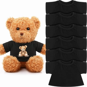 6 Pcs Sublimation Stuffed Bear Shirt Clothes Fit 8-12 Inch Stuffed Animal Blank Plush Bear Tshirts Tee Shirt for DIY Make Unique Stuffed Doll Outfit