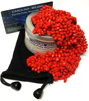 700 PCS RED Crags Ferrite Putty for Adults Ferrite Stones, Satisfying Fun Fidget Office Desk Toy, RED Color Beads with Separator Card, Storage Bag & a tin Box, 350gr