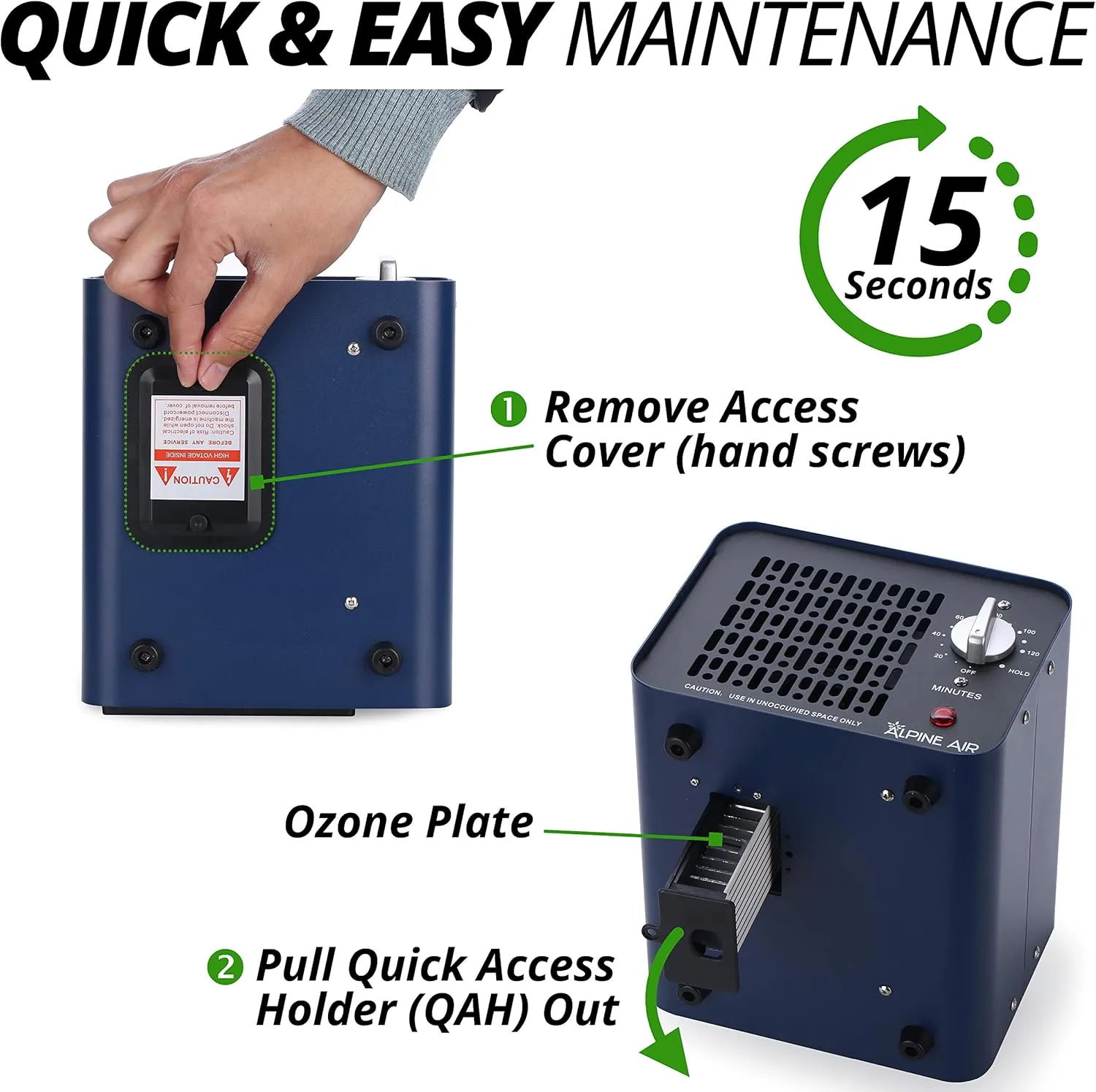 70W 45,000 mg/h Alpine Air Purifier Ozone Generator - Ozone Odor Eliminator, Ozone Machine & Skunk Odor Remover For House, Ozone Air Purifier, Commercial Ozone Generator For Car, Office, & Rooms