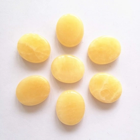 7 Pcs Natural Yellow Jade Palm Pocket Stones for Good Luck,Yoga Meditation,Protection Chakra Stones,Feng Shui Ornament