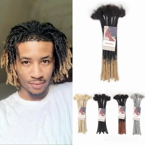 8 Inch 40 Strands Loc Extensions Human Hair, 0.6cm Pencle Size Dreadlock Extensions Human Hair for Women Men Kids Full Handmade Permanent Dreads Locs(1B/27)