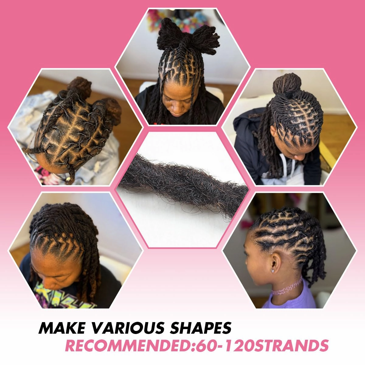 8 Inch 40 Strands Loc Extensions Human Hair, 0.6cm Pencle Size Dreadlock Extensions Human Hair for Women Men Kids Full Handmade Permanent Dreads Locs(613#)