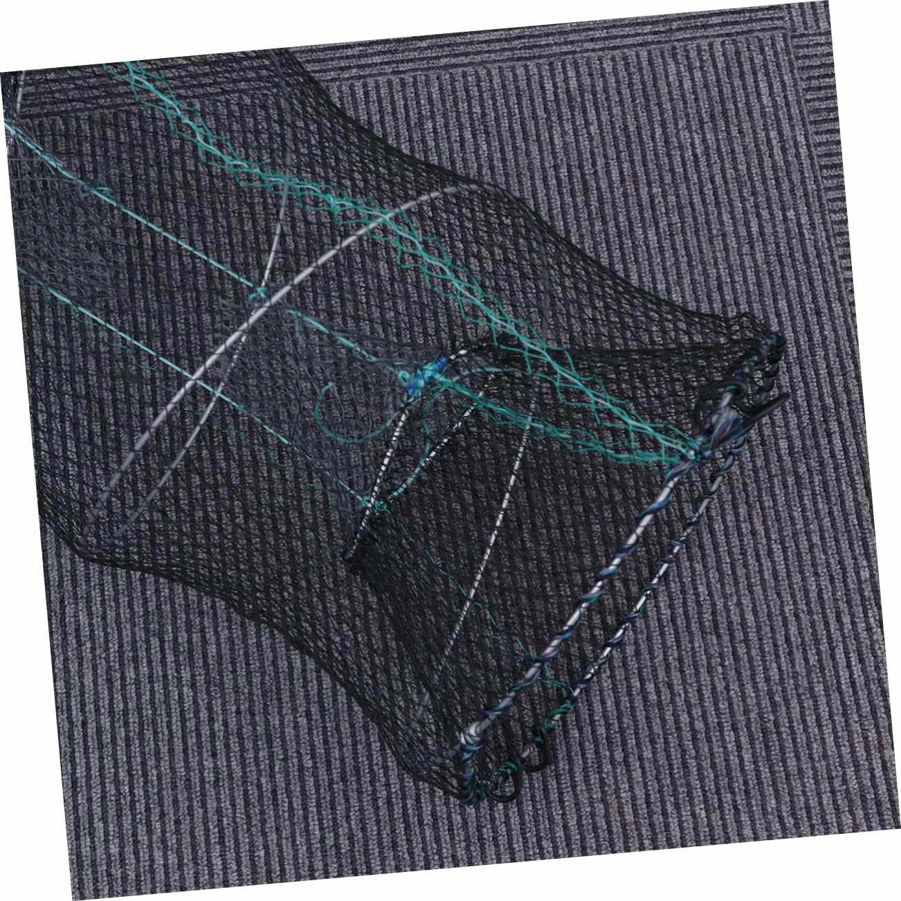 - Collapsible Shrimp Black Minnow Nets Prawn Cage Zinc Casting Plated Foldable Bait Floating for Mesh Crawdad Crab Circle Cast Shrimp- Fish Landing Portable