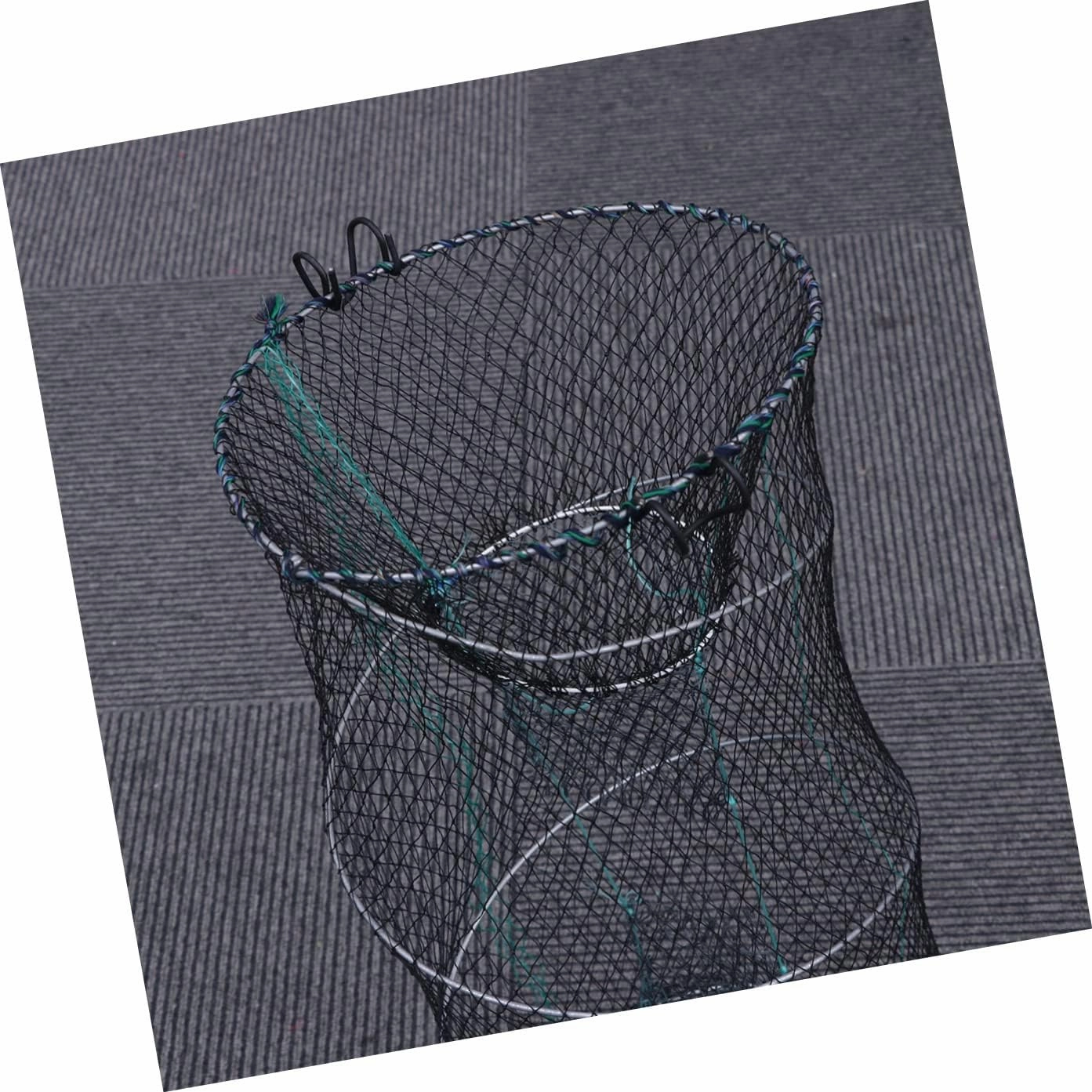 - Collapsible Shrimp Black Minnow Nets Prawn Cage Zinc Casting Plated Foldable Bait Floating for Mesh Crawdad Crab Circle Cast Shrimp- Fish Landing Portable