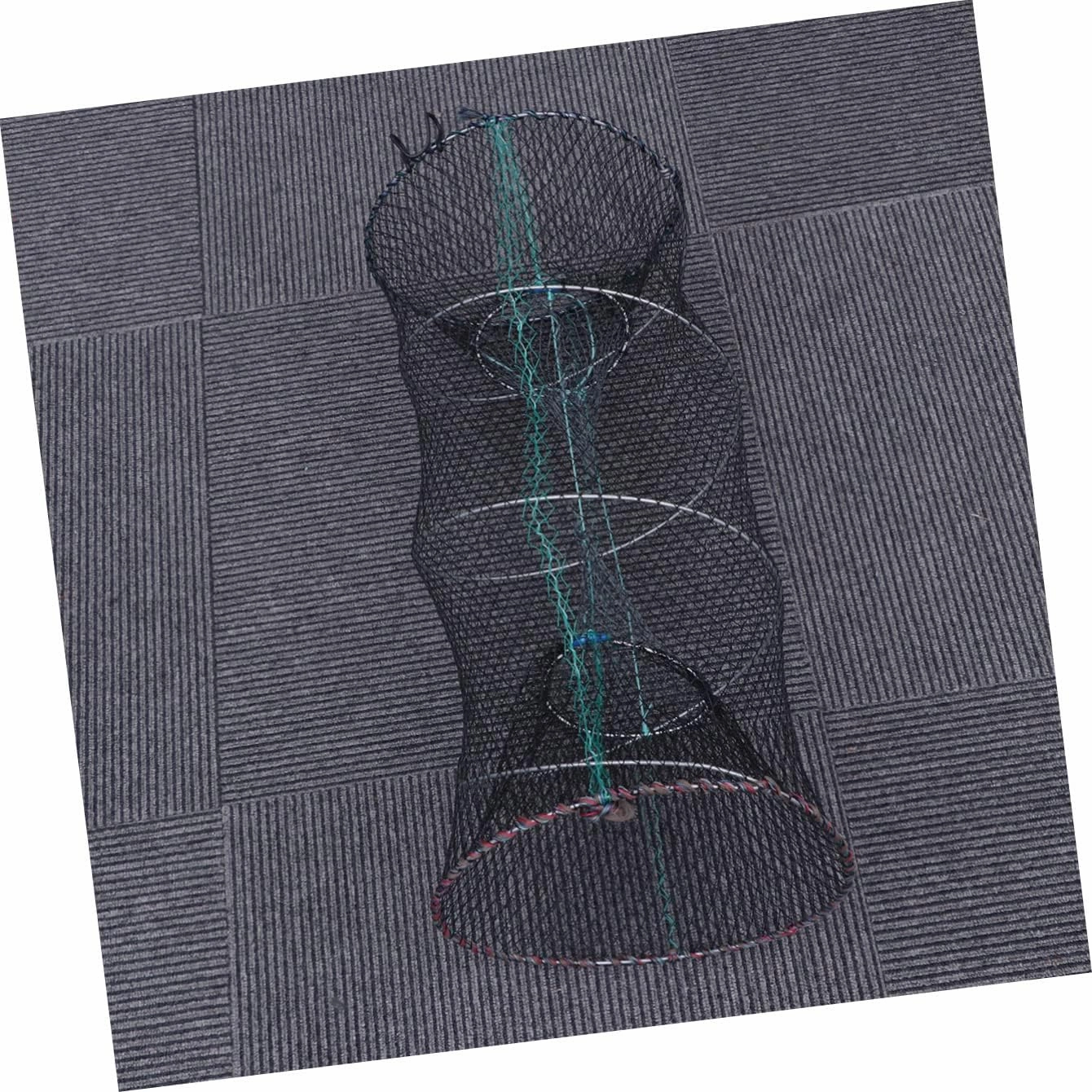 - Collapsible Shrimp Black Minnow Nets Prawn Cage Zinc Casting Plated Foldable Bait Floating for Mesh Crawdad Crab Circle Cast Shrimp- Fish Landing Portable