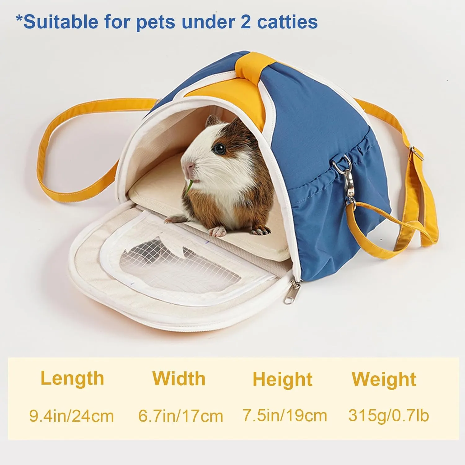 ABLAZEZAI Guinea Pig Carrier, Small Animal Snake Travel Bag, Breathable Outdoor Portable Pouch for Chinchilla Hamster Bird Bunny Hedgehog Sugar Glider Gerbil (Orange)