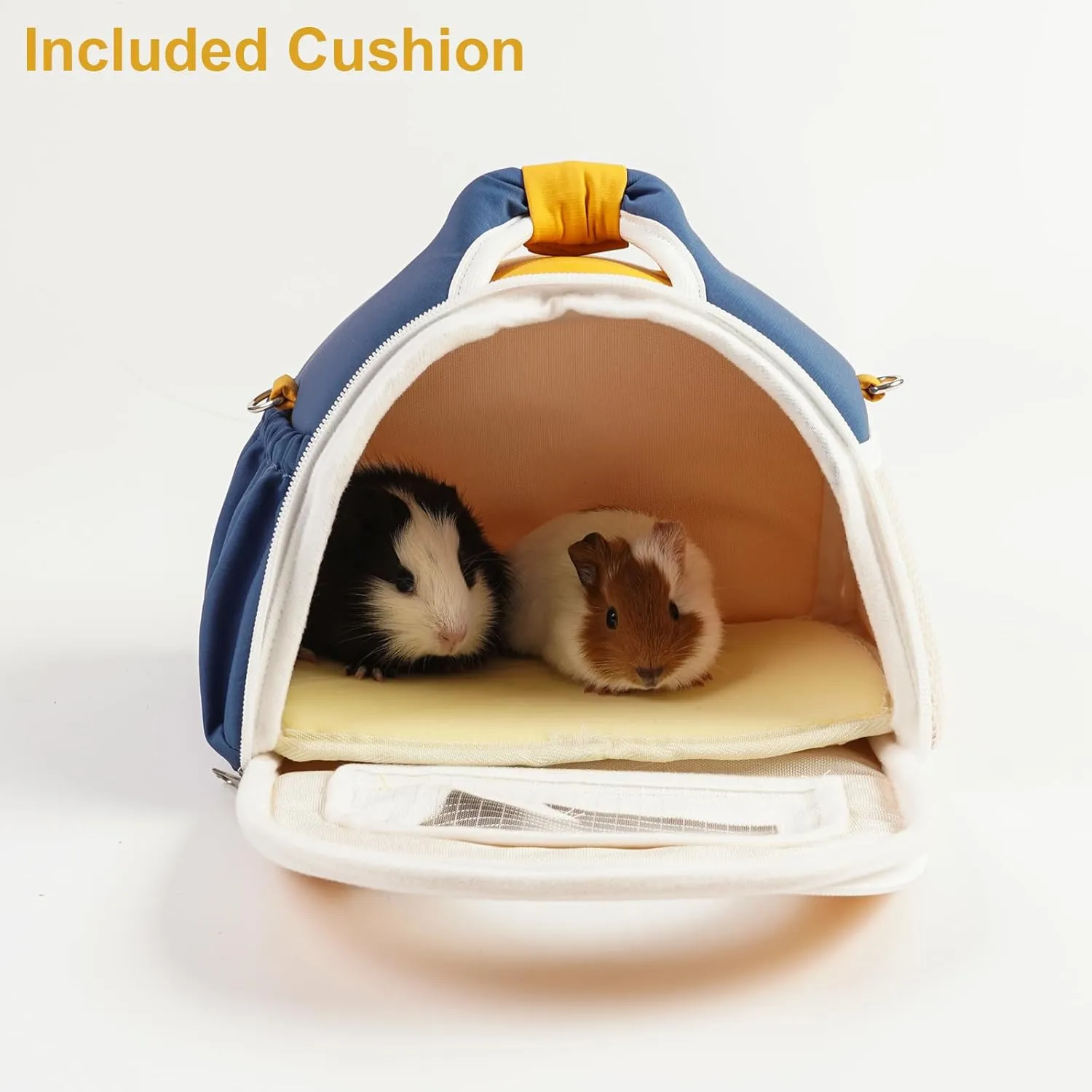 ABLAZEZAI Guinea Pig Carrier, Small Animal Snake Travel Bag, Breathable Outdoor Portable Pouch for Chinchilla Hamster Bird Bunny Hedgehog Sugar Glider Gerbil (Orange)