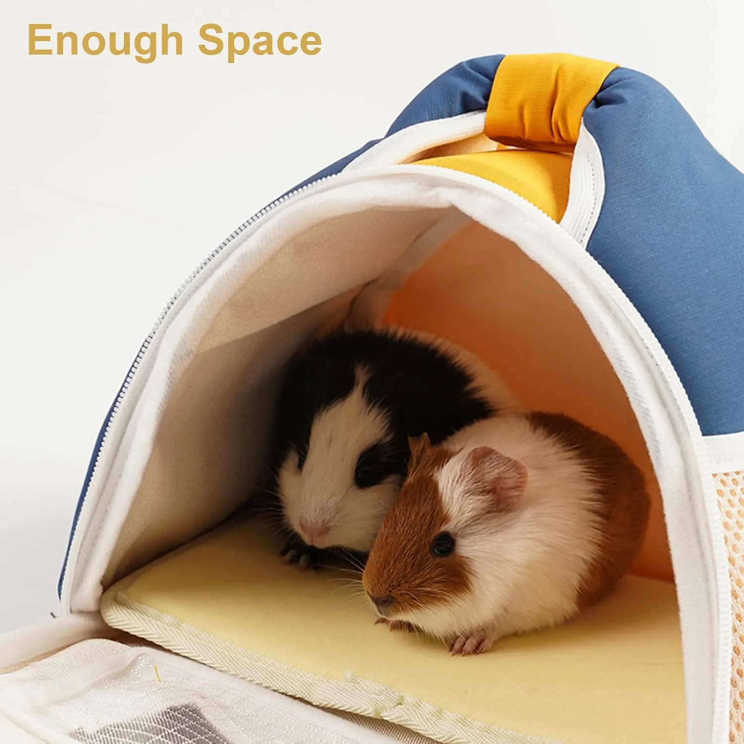 ABLAZEZAI Guinea Pig Carrier, Small Animal Snake Travel Bag, Breathable Outdoor Portable Pouch for Chinchilla Hamster Bird Bunny Hedgehog Sugar Glider Gerbil (Orange)