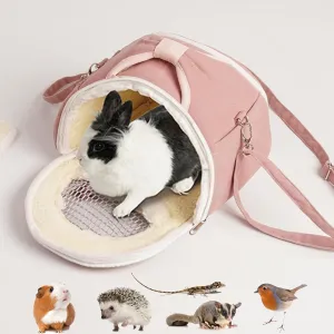 ABLAZEZAI Guinea Pig Carrier, Small Animal Travel Bag, Breathable Snake Outdoor Portable Pouch for Chinchilla Hamster Bird Bunny Hedgehog Sugar Glider Gerbil (Pink)