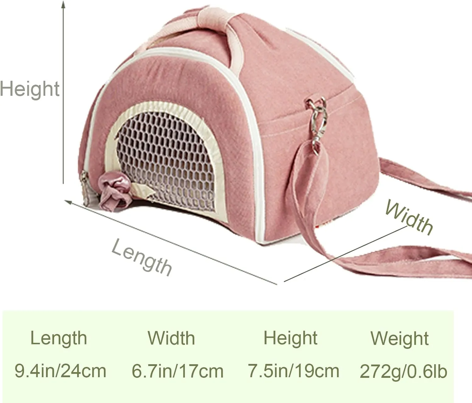 ABLAZEZAI Guinea Pig Carrier, Small Animal Travel Bag, Breathable Snake Outdoor Portable Pouch for Chinchilla Hamster Bird Bunny Hedgehog Sugar Glider Gerbil (Pink)