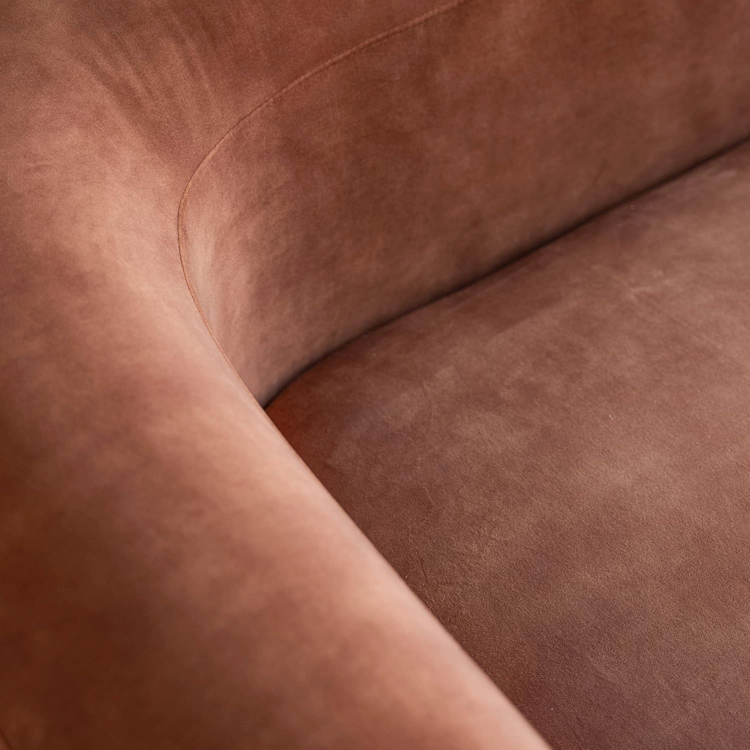 Acanva Luxury Modern Tight Curved Back Velvet Sofa, Minimalist Style Comfy Couch for Living Room Apartment, 4 Seater Modular Sectional, Tangerine