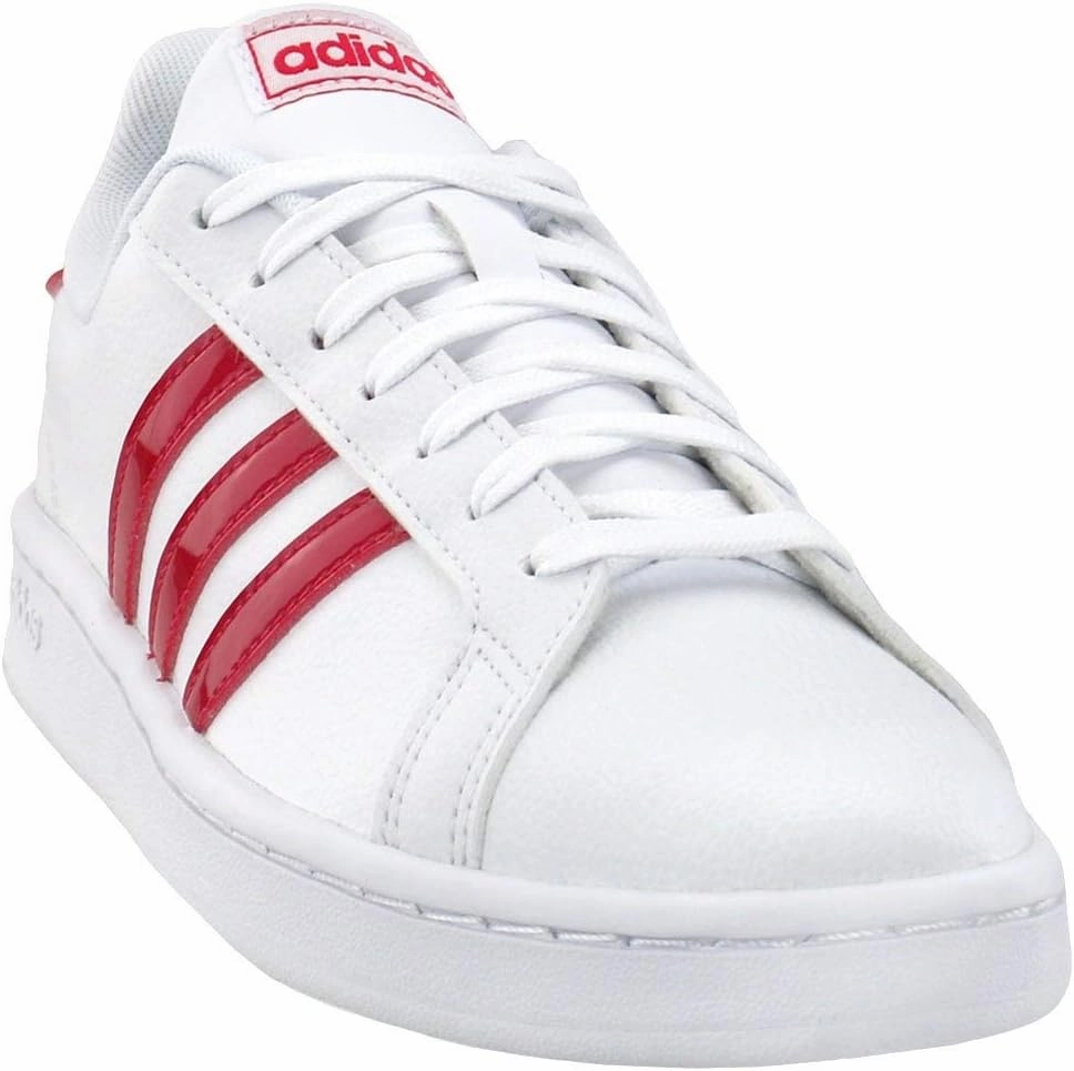 adidas Women's Grand Court White/Active Pink/Light Granite Sneaker 8 M US