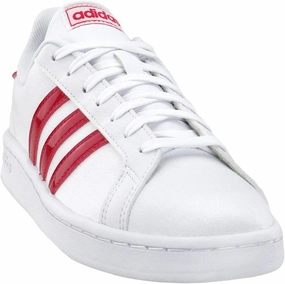 adidas Women's Grand Court White/Active Pink/Light Granite Sneaker 8 M US