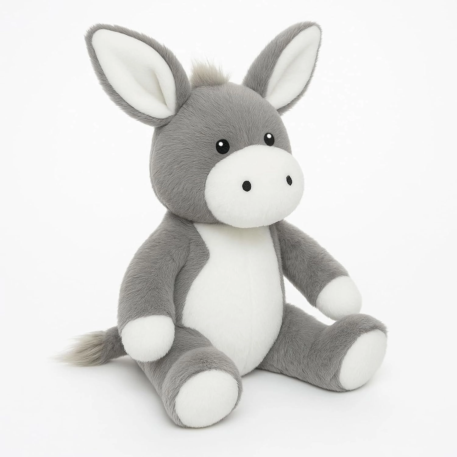 Adorable Gray Donkey Plush Toy - 12.6 Inch Soft & Cuddly Stuffed Animal Donkey, Perfect for Kids, Babies, Toddlers - Farm Animal Gift